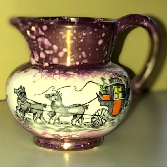 Vintage Antique Miniature OLD CASTLE Made in England Cream Pitcher Transferware - Picture 2 of 10